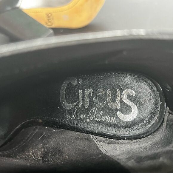 Sam Edelman Circus NORTH 7.5M Black/Silver Leather Peeptoe Bootie Block Heel - Picture 7 of 10